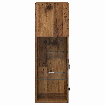 vidaXL Wall-mounted TV Cabinet with LED Old Wood 30.5 x 30 x 90 cm