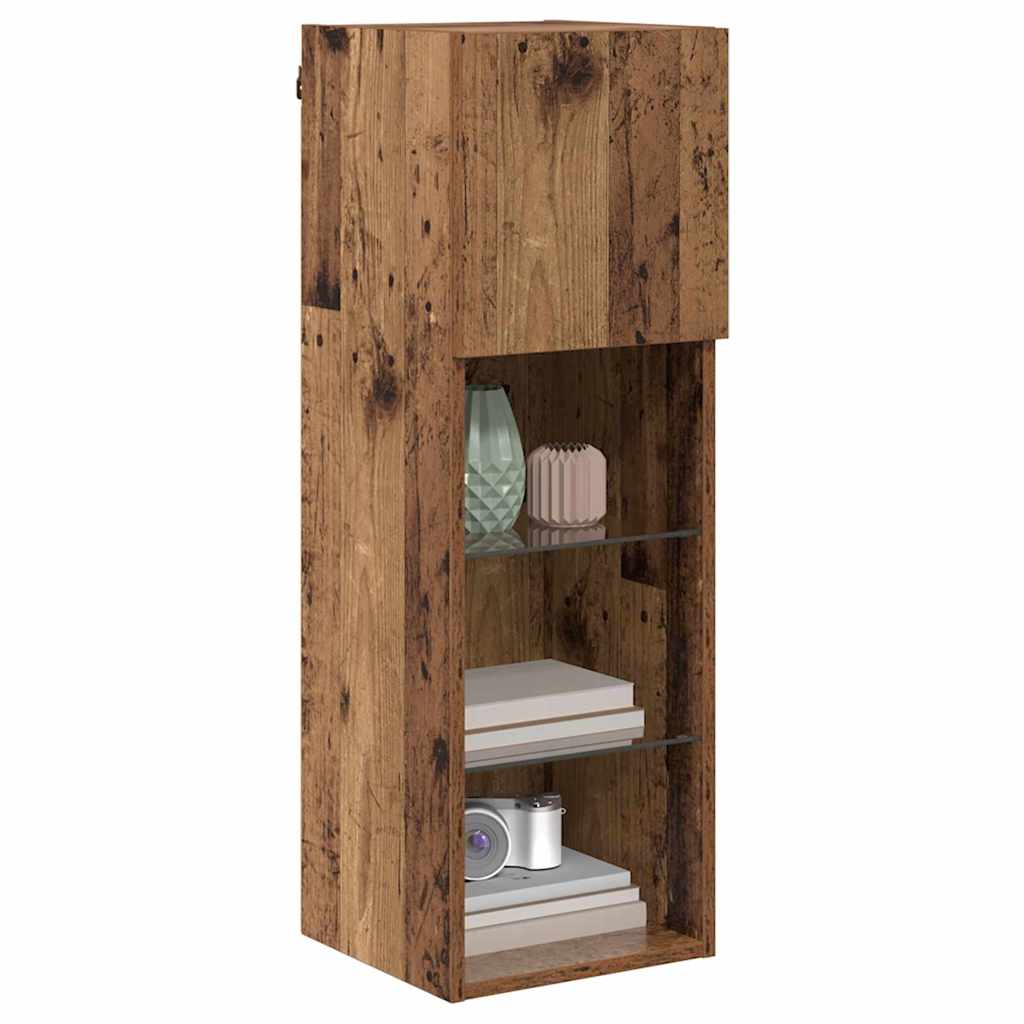 vidaXL Wall-mounted TV Cabinet with LED Old Wood 30.5 x 30 x 90 cm