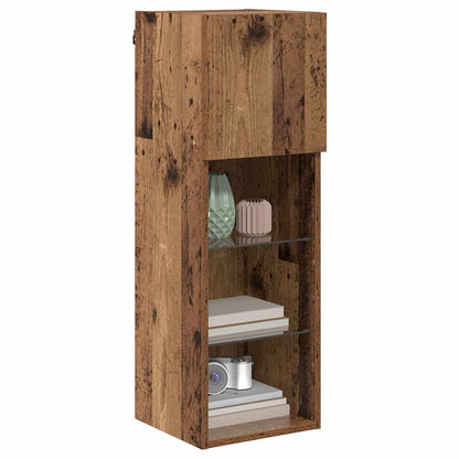 vidaXL Wall-mounted TV Cabinet with LED Old Wood 30.5 x 30 x 90 cm