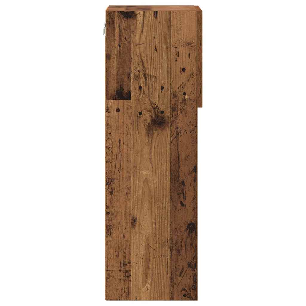 vidaXL Wall-mounted TV Cabinet with LED Old Wood 30.5 x 30 x 90 cm