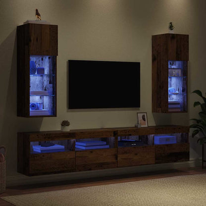 vidaXL Wall-mounted TV Cabinets 2 pcs Old Wood 30.5 x 30 x 90 cm