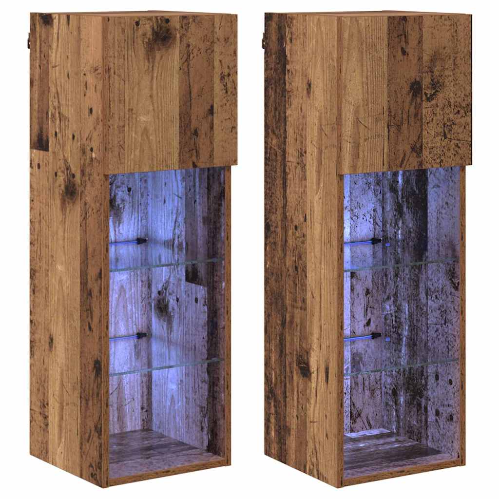 vidaXL Wall-mounted TV Cabinets 2 pcs Old Wood 30.5 x 30 x 90 cm