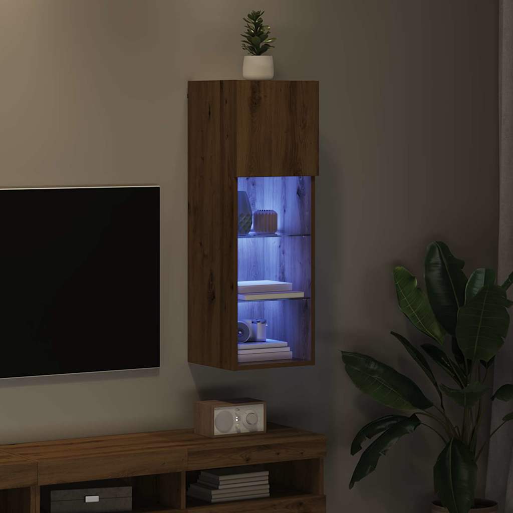 vidaXL Wall-mounted TV Cabinet 30.5 x 30 x 90 cm Artisan Oak