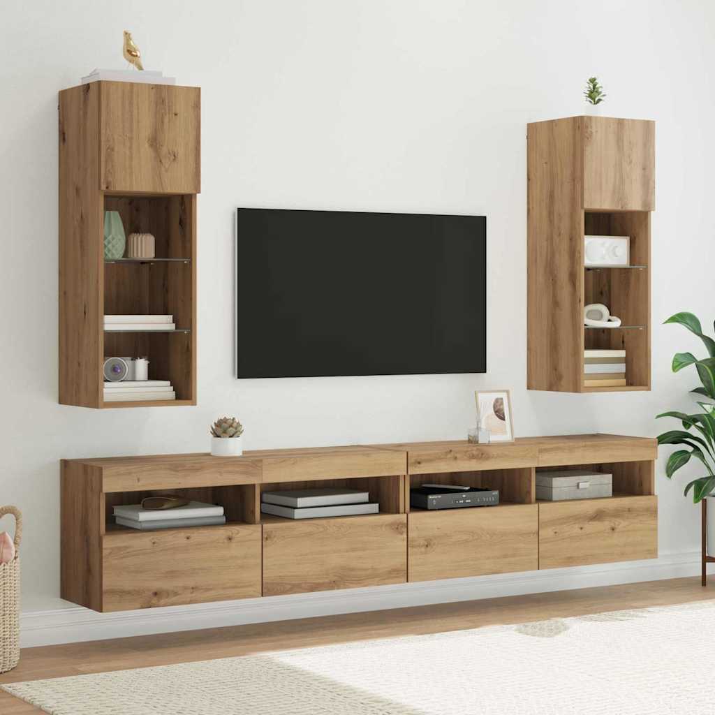 vidaXL Wall-mounted TV Cabinets 2 pcs Artisan Oak Engineered Wood
