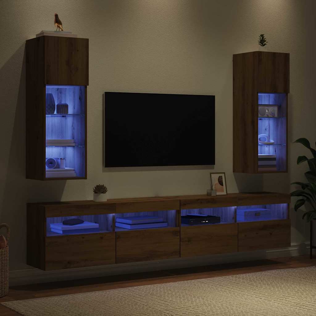vidaXL Wall-mounted TV Cabinets 2 pcs Artisan Oak Engineered Wood