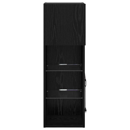 vidaXL Wall-mounted TV Cabinet with LED Black Oak 30.5 x 30 x 90 cm