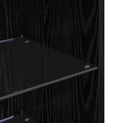vidaXL Wall-mounted TV Cabinets 2 pcs Black Oak 30.5 x 30 x 90 cm