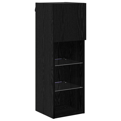 vidaXL Wall-mounted TV Cabinets 2 pcs Black Oak 30.5 x 30 x 90 cm