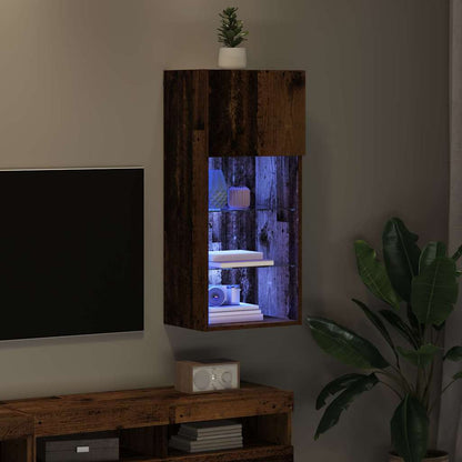 vidaXL Wall-mounted TV Cabinet with LED Old Wood 40.5 x 30 x 90 cm