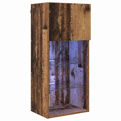 vidaXL Wall-mounted TV Cabinet with LED Old Wood 40.5 x 30 x 90 cm
