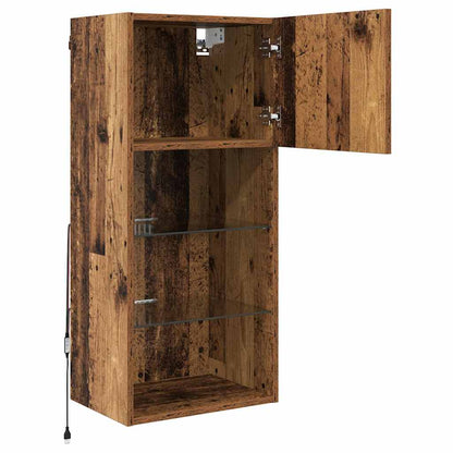 vidaXL Wall-mounted TV Cabinet with LED Old Wood 40.5 x 30 x 90 cm