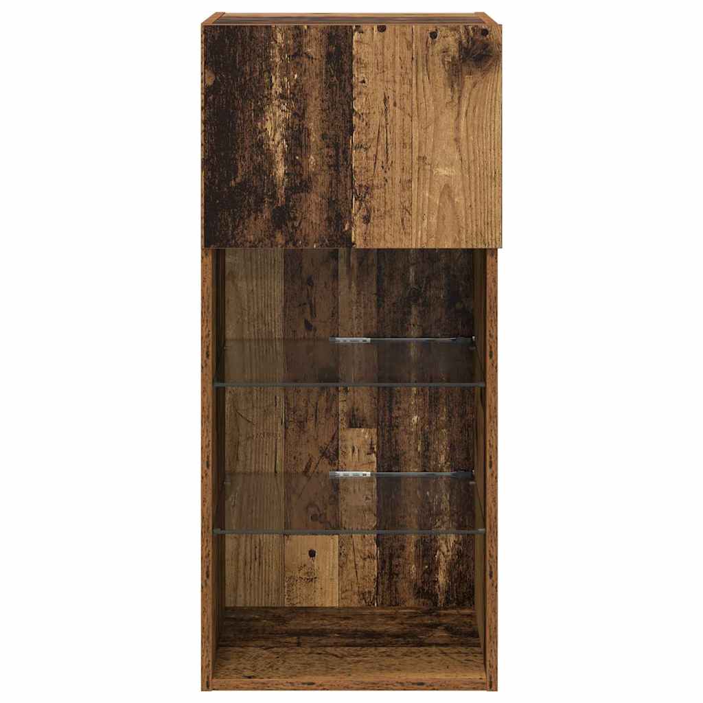 vidaXL Wall-mounted TV Cabinet with LED Old Wood 40.5 x 30 x 90 cm