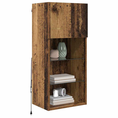 vidaXL Wall-mounted TV Cabinet with LED Old Wood 40.5 x 30 x 90 cm