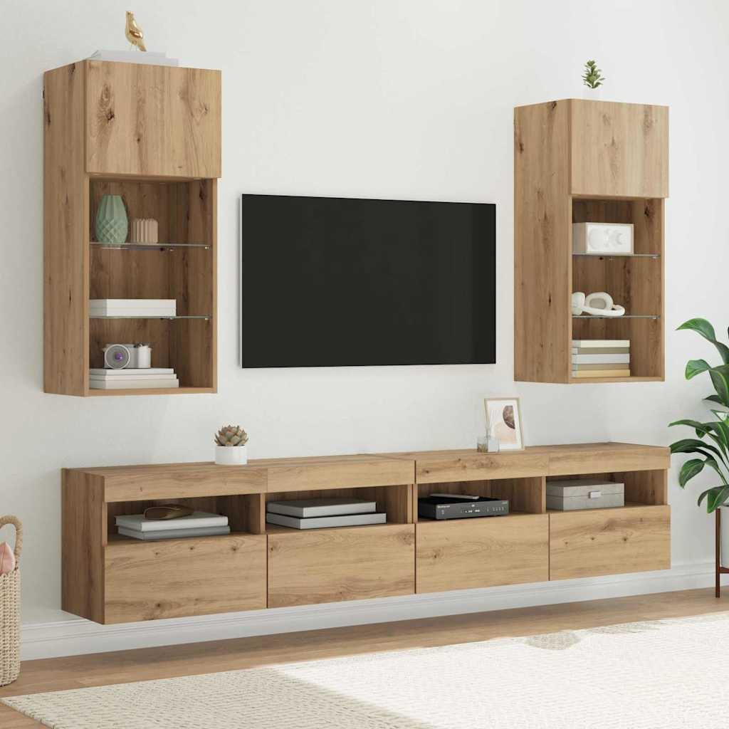 vidaXL Wall-mounted TV Cabinet 40.5 x 30 x 90 cm Artisan Oak