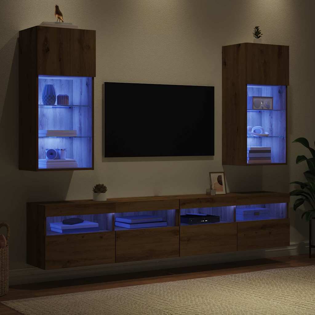 vidaXL Wall-mounted TV Cabinets 2 pcs Artisan Oak Engineered Wood
