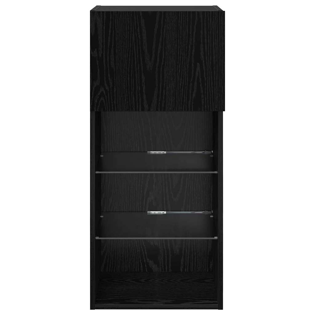 vidaXL Wall-mounted TV Cabinets 2 pcs Black Oak 40.5 x 30 x 90 cm