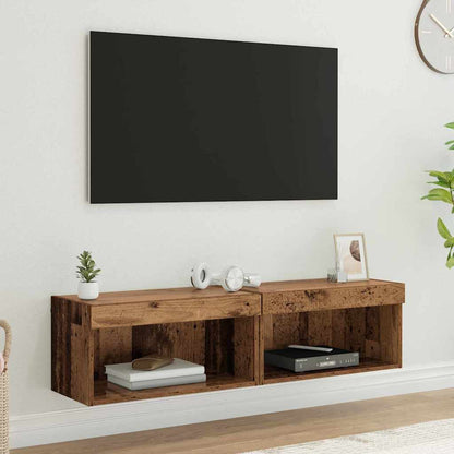vidaXL TV Cabinet Set 2 pcs Old Wood 60 x 30 x 30 cm Engineered Wood