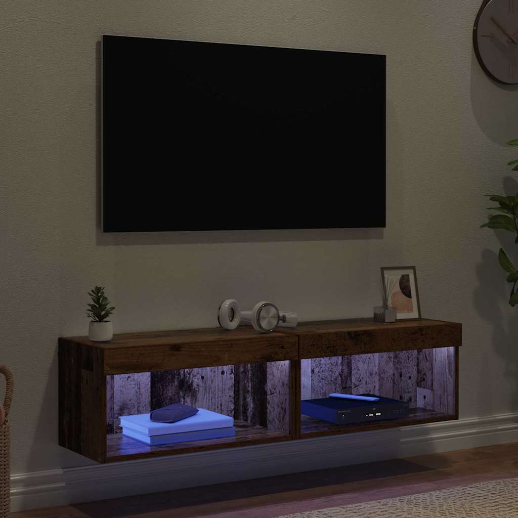 vidaXL TV Cabinet Set 2 pcs Old Wood 60 x 30 x 30 cm Engineered Wood