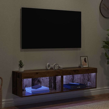 vidaXL TV Cabinet Set 2 pcs Old Wood 60 x 30 x 30 cm Engineered Wood