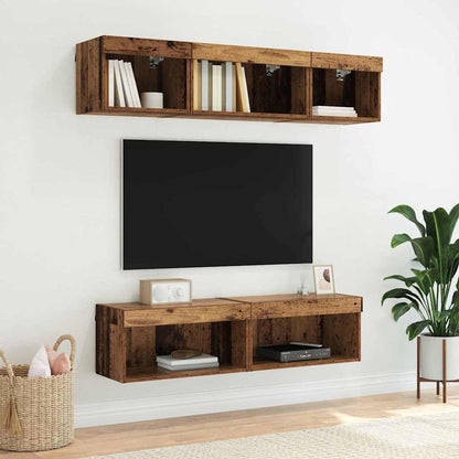 vidaXL TV Cabinet Set 2 pcs Old Wood 60 x 30 x 30 cm Engineered Wood