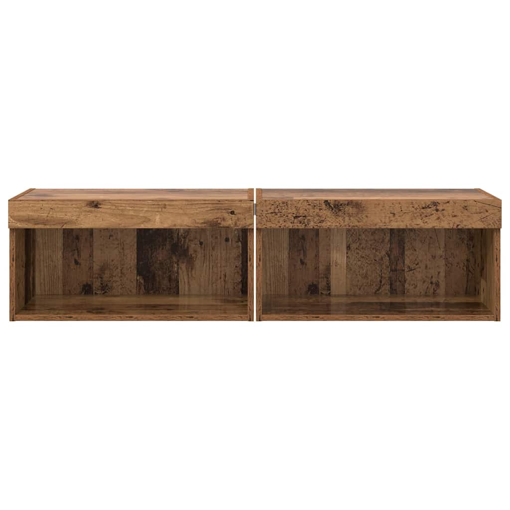 vidaXL TV Cabinet Set 2 pcs Old Wood 60 x 30 x 30 cm Engineered Wood