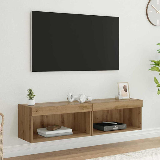 vidaXL TV Cabinet Set 2 pcs Artisan Oak Engineered Wood