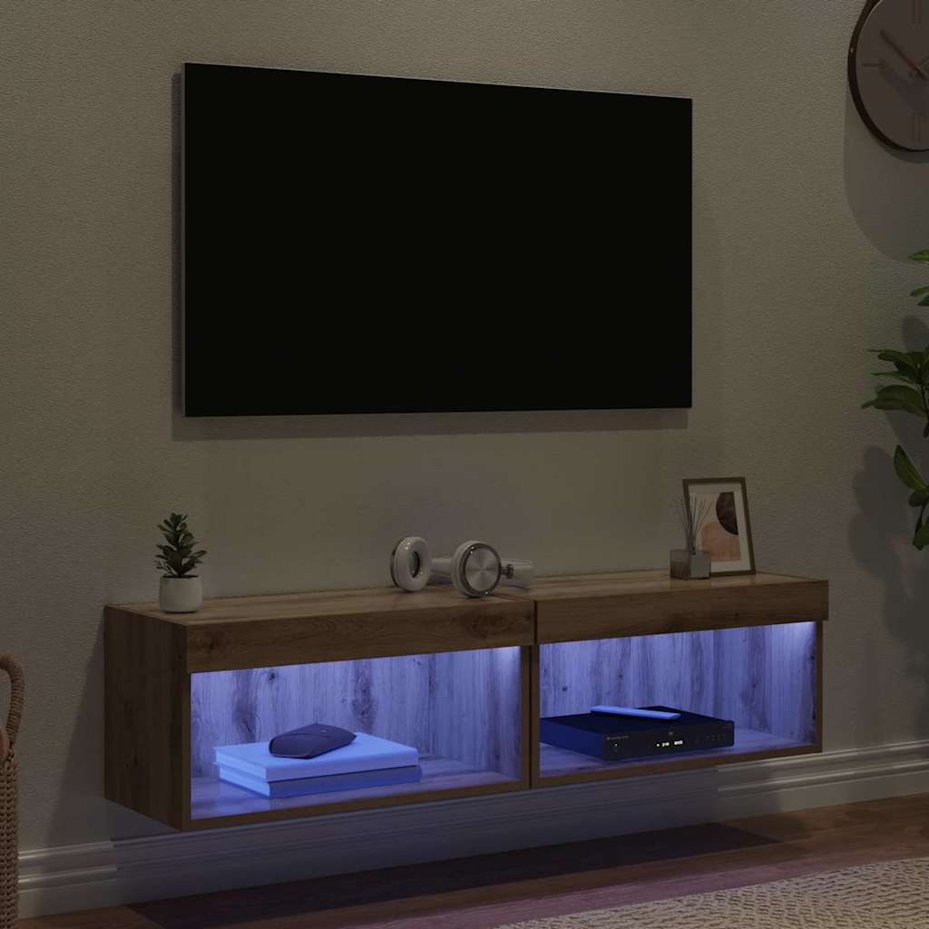 vidaXL TV Cabinet Set 2 pcs Artisan Oak Engineered Wood