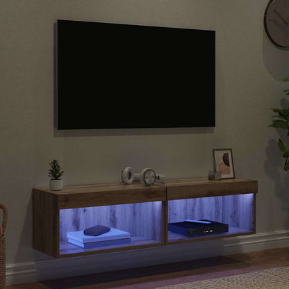 vidaXL TV Cabinet Set 2 pcs Artisan Oak Engineered Wood