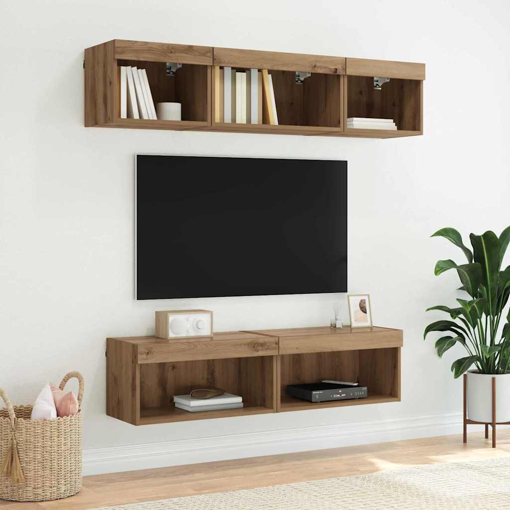 vidaXL TV Cabinet Set 2 pcs Artisan Oak Engineered Wood