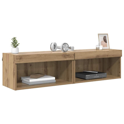 vidaXL TV Cabinet Set 2 pcs Artisan Oak Engineered Wood