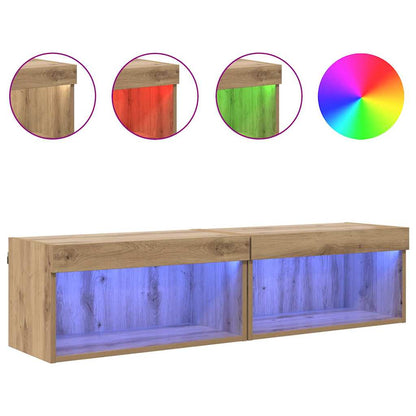 vidaXL TV Cabinet Set 2 pcs Artisan Oak Engineered Wood