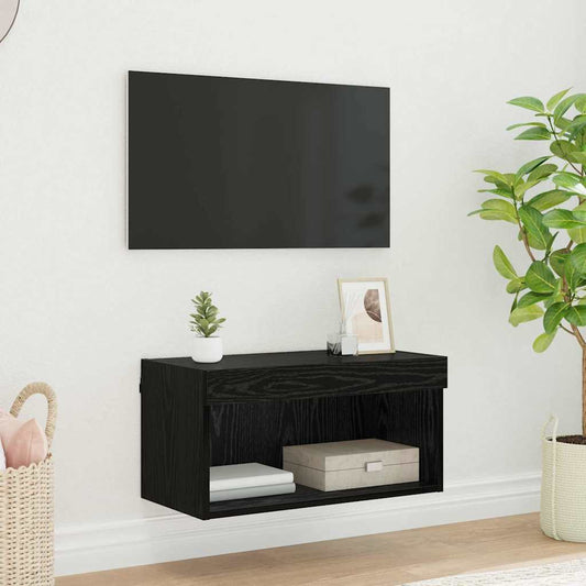 vidaXL TV Cabinet Set 60 x 30 x 30 cm Black Oak Engineered Wood