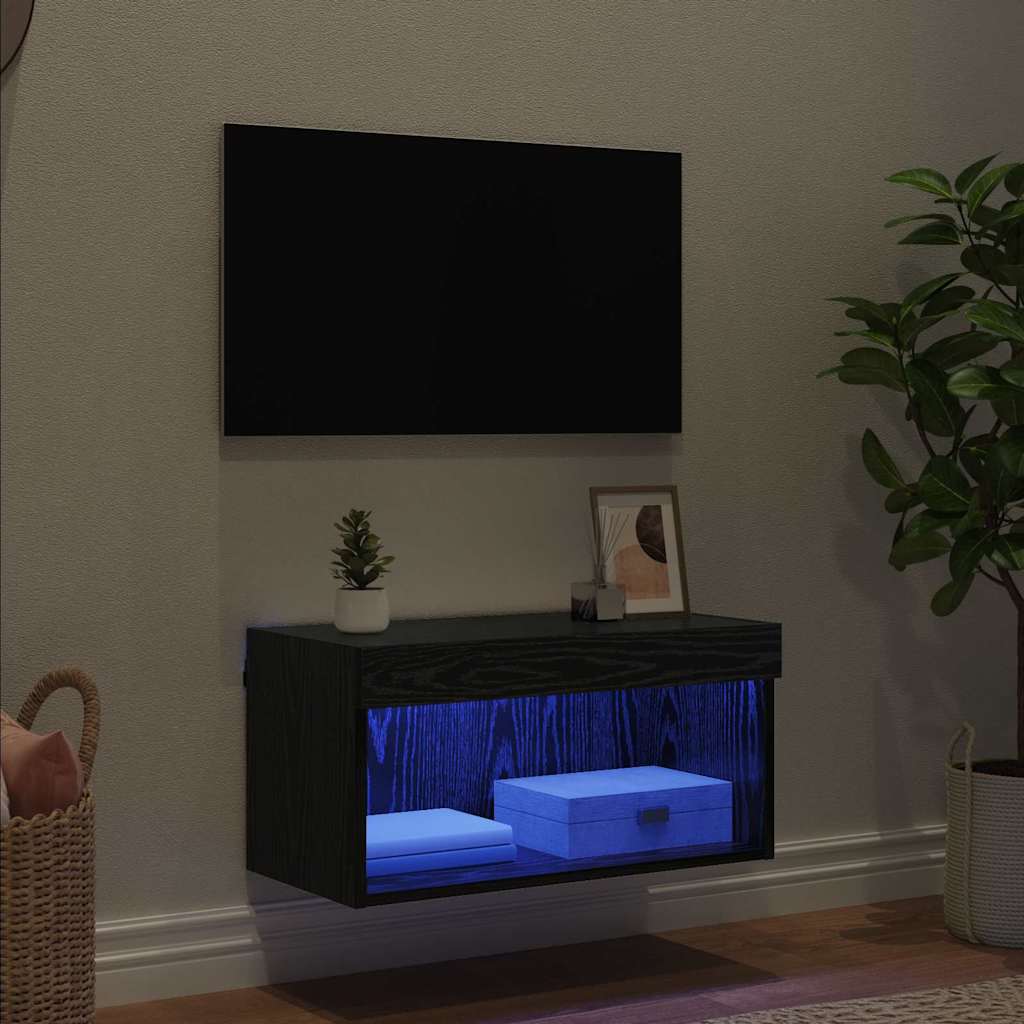 vidaXL TV Cabinet Set Black Oak 60 x 30 x 30 cm Engineered Wood