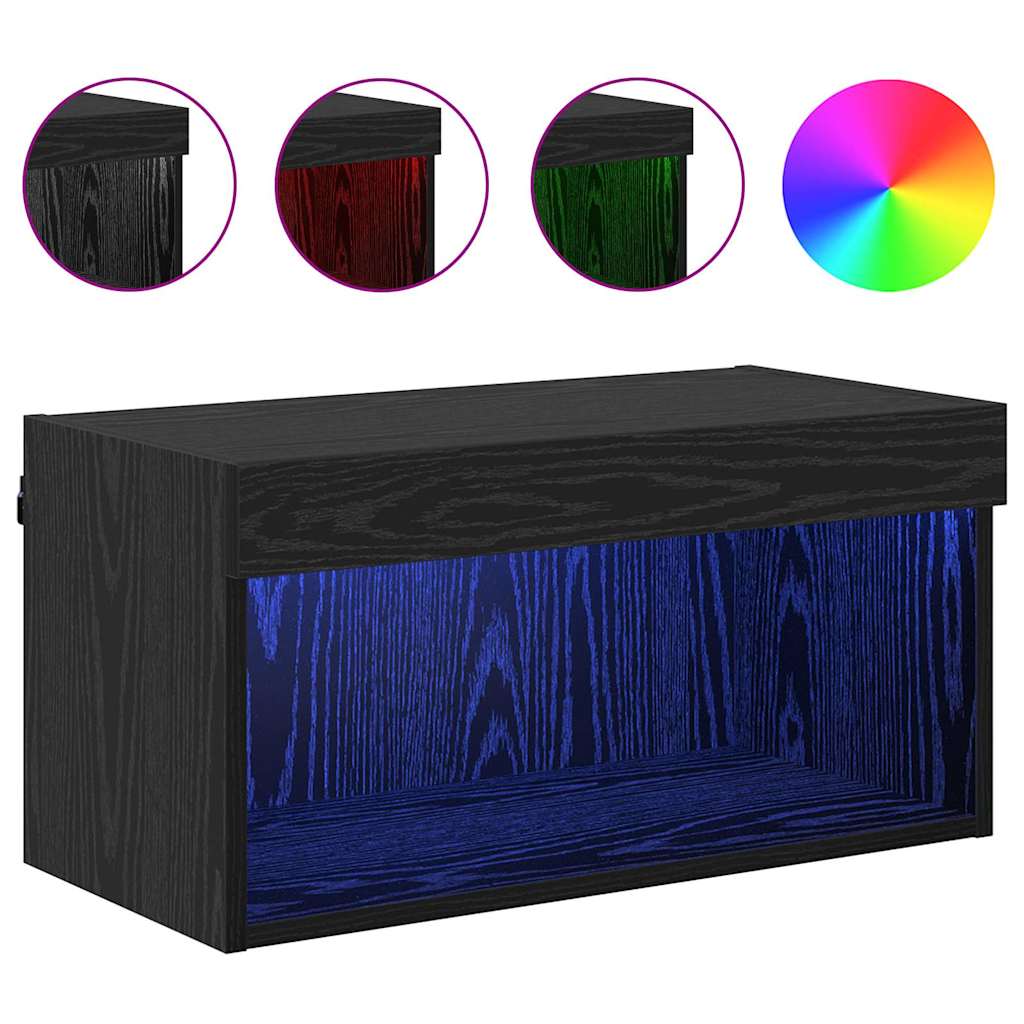 vidaXL TV Cabinet Set Black Oak 60 x 30 x 30 cm Engineered Wood