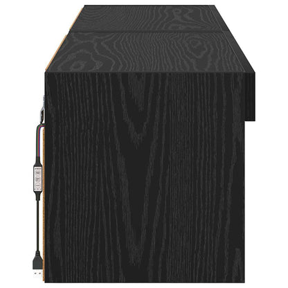 vidaXL TV Cabinet Set 2 pcs Black Oak 60 x 30 x 30 cm Engineered Wood