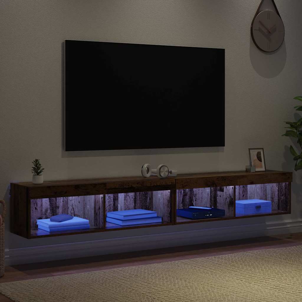 vidaXL TV Cabinet Set 2 pcs Old Wood 100 x 30 x 30 cm Engineered Wood