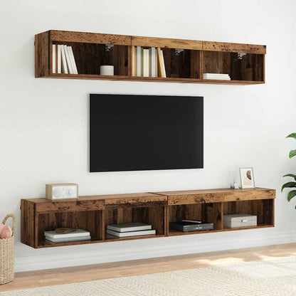 vidaXL TV Cabinet Set 2 pcs Old Wood 100 x 30 x 30 cm Engineered Wood