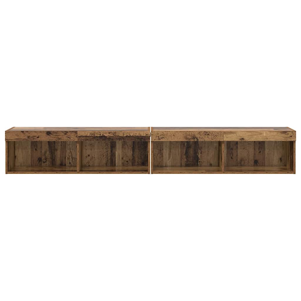 vidaXL TV Cabinet Set 2 pcs Old Wood 100 x 30 x 30 cm Engineered Wood