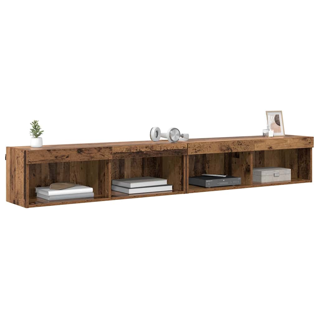 vidaXL TV Cabinet Set 2 pcs Old Wood 100 x 30 x 30 cm Engineered Wood
