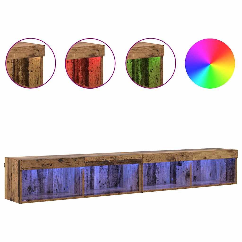 vidaXL TV Cabinet Set 2 pcs Old Wood 100 x 30 x 30 cm Engineered Wood
