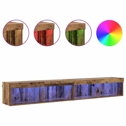 vidaXL TV Cabinet Set 2 pcs Old Wood 100 x 30 x 30 cm Engineered Wood