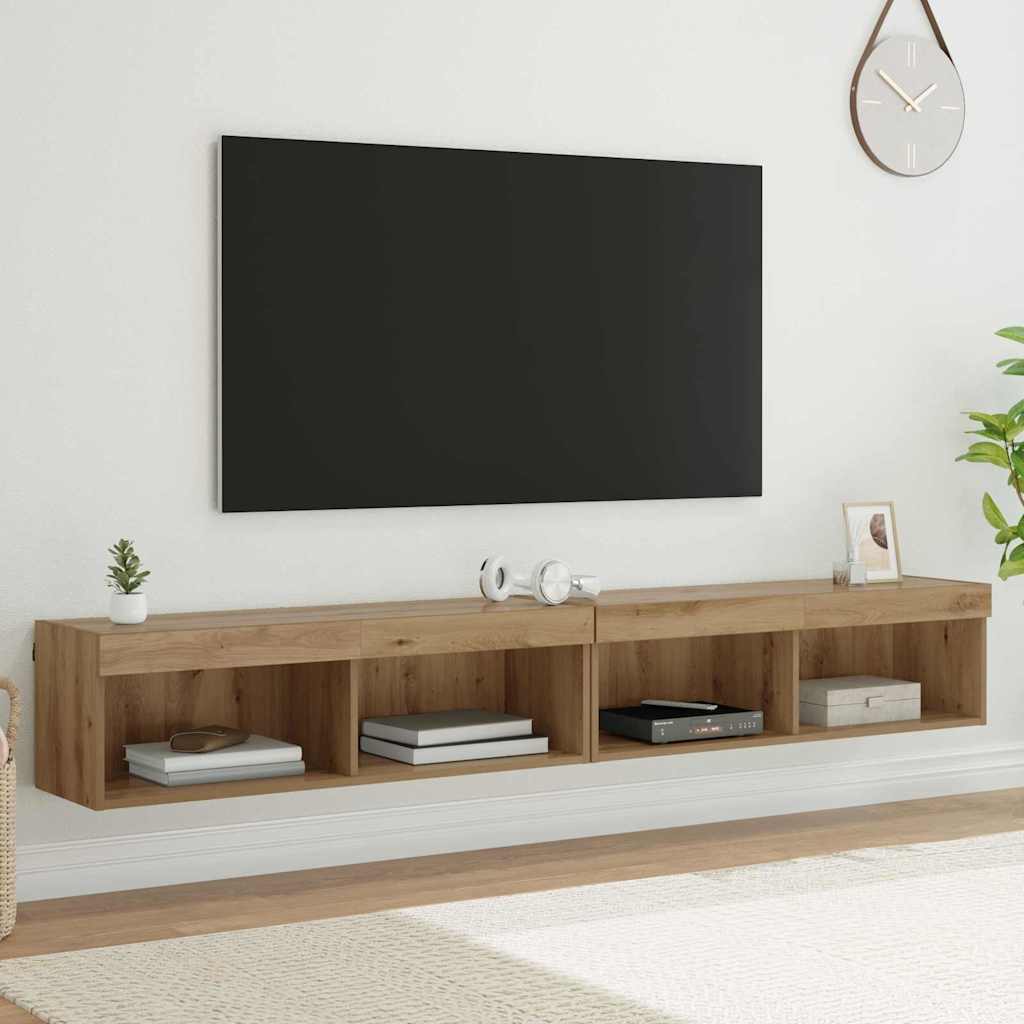 vidaXL TV Cabinet Set 2 pcs Artisan Oak Engineered Wood