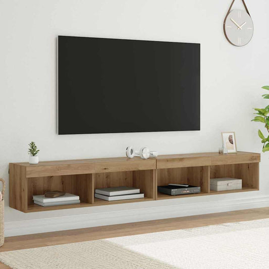 vidaXL TV Cabinet Set 2 pcs Artisan Oak Engineered Wood
