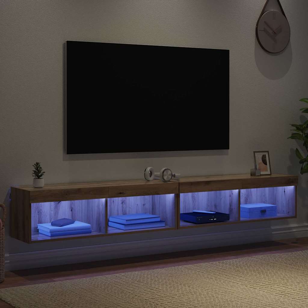 vidaXL TV Cabinet Set 2 pcs Artisan Oak Engineered Wood