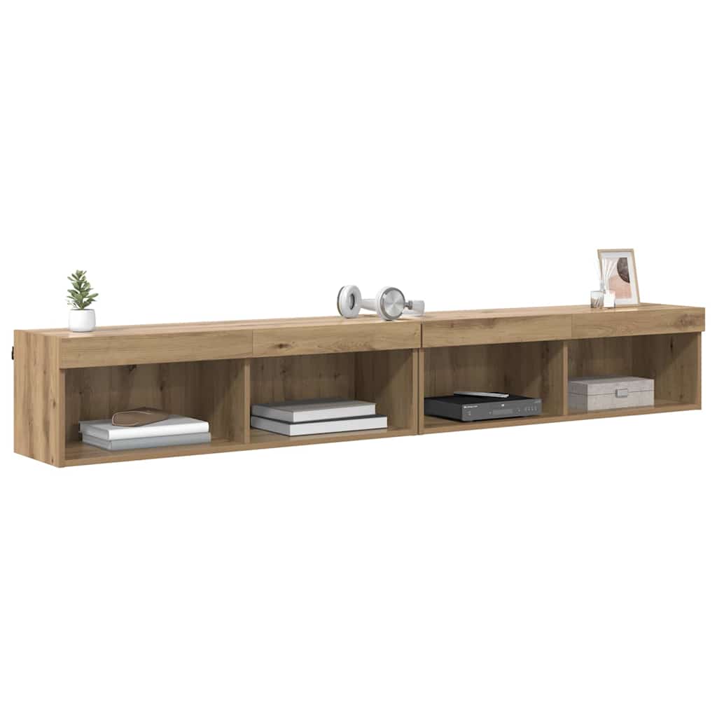 vidaXL TV Cabinet Set 2 pcs Artisan Oak Engineered Wood