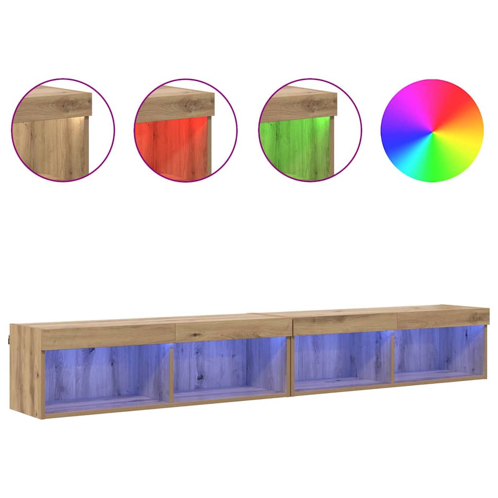 vidaXL TV Cabinet Set 2 pcs Artisan Oak Engineered Wood