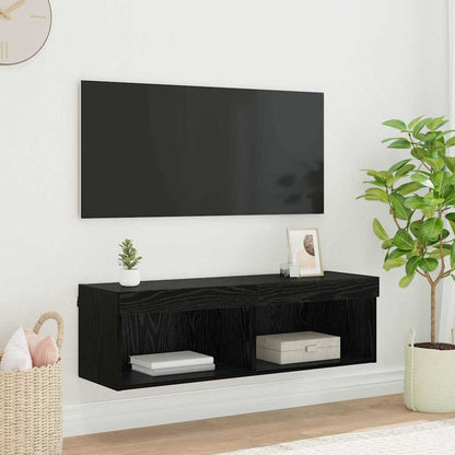 vidaXL TV Wall Cabinet Black Oak 100 x 30 x 30 cm Engineered Wood