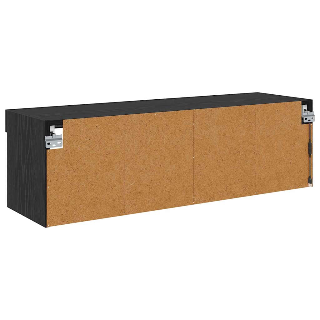 vidaXL TV Wall Cabinet Black Oak 100 x 30 x 30 cm Engineered Wood