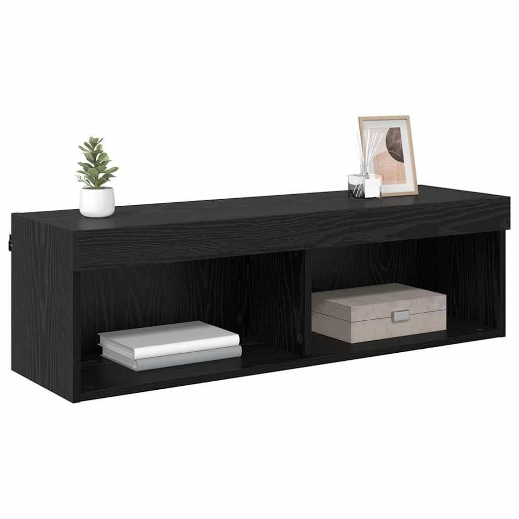vidaXL TV Wall Cabinet Black Oak 100 x 30 x 30 cm Engineered Wood