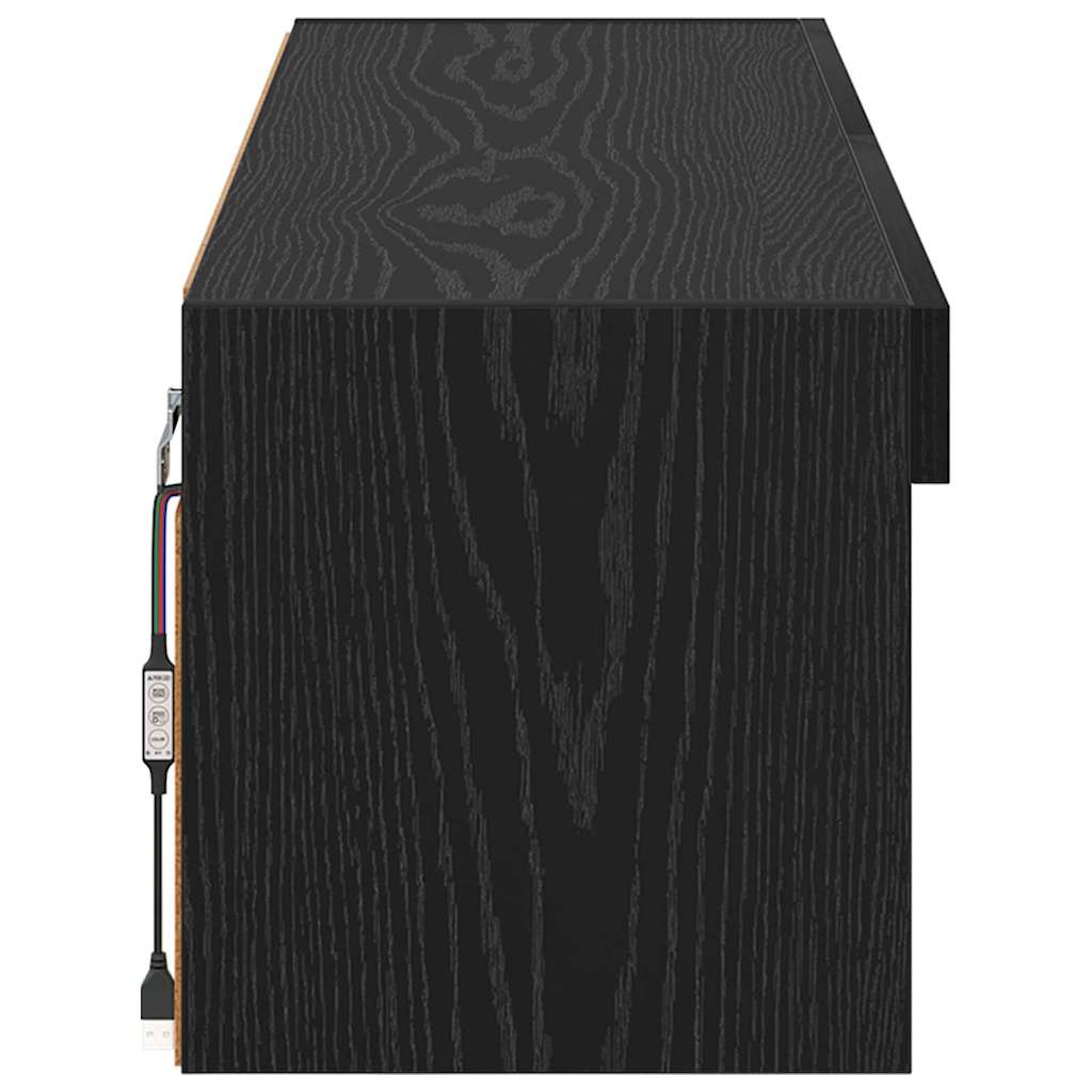 vidaXL TV Wall Cabinet Black Oak 100 x 30 x 30 cm Engineered Wood